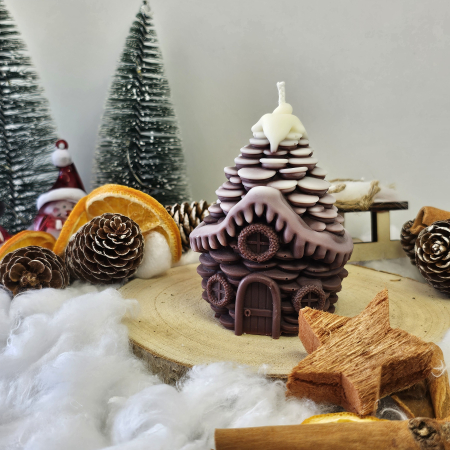 Lumânare decorativă „Căsuța din Poveste – Fulgi de Vis” – 130g – Ceară de soia 100% naturală [2]