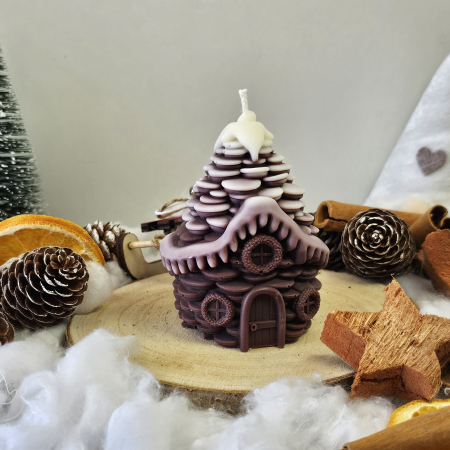 Lumânare decorativă „Căsuța din Poveste – Fulgi de Vis” – 130g – Ceară de soia 100% naturală [4]