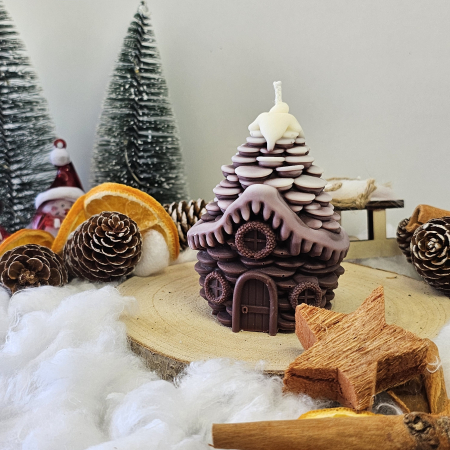 Lumânare decorativă „Căsuța din Poveste – Fulgi de Vis” – 130g – Ceară de soia 100% naturală [3]