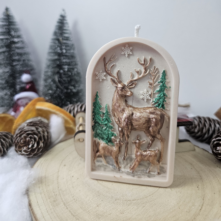 Lumânare decorativă „Pădurea Fermecată” – 65g – Ceară de soia 100% naturală pictată manual [3]