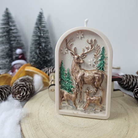 Lumânare decorativă „Pădurea Fermecată” – 65g – Ceară de soia 100% naturală pictată manual [1]