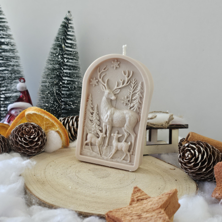 Lumânare decorativă „Pădurea Fermecată” – Alb – 65g – Ceară de soia 100% naturală [2]