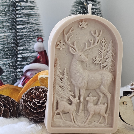 Lumânare decorativă „Pădurea Fermecată” – Alb – 65g – Ceară de soia 100% naturală [5]