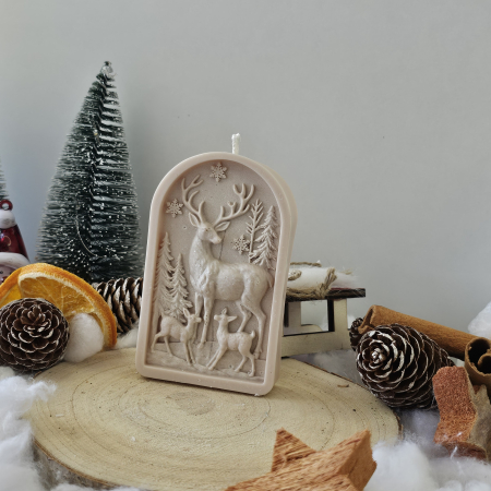 Lumânare decorativă „Pădurea Fermecată” – Alb – 65g – Ceară de soia 100% naturală [1]