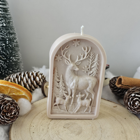 Lumânare decorativă „Pădurea Fermecată” – Alb – 65g – Ceară de soia 100% naturală [4]