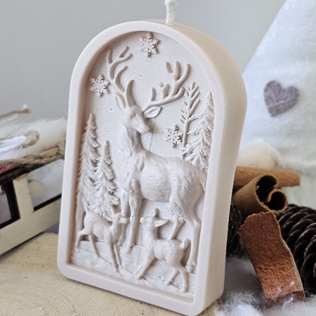 Lumânare decorativă „Pădurea Fermecată” – Alb – 65g – Ceară de soia 100% naturală [7]