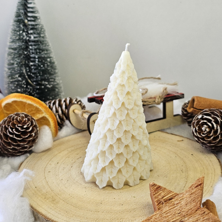 Lumânări decorative - Lumânare decorativă „Sărbătoare în Fitil” – Alb – 55g - Ceara de soia 100% naturala