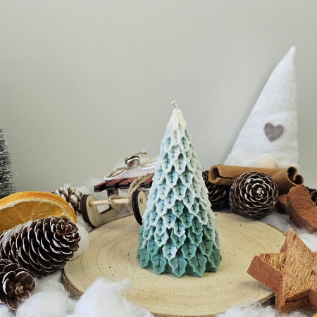 Lumânare decorativă „Sărbătoare în Fitil” –  Zăpadă pe Crenguțe– 55g - Ceara de soia 100% naturala [5]