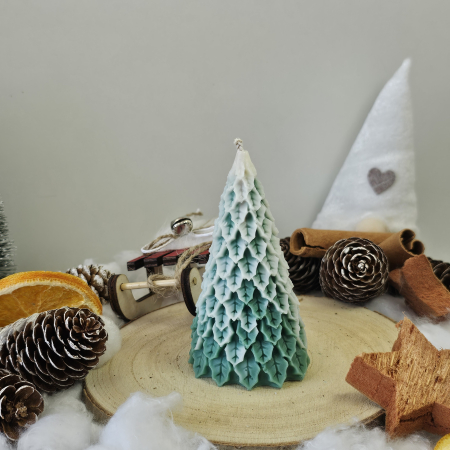 Lumânare decorativă „Sărbătoare în Fitil” –  Zăpadă pe Crenguțe– 55g - Ceara de soia 100% naturala [4]