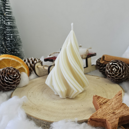 Lumânare decorativă „Spirală Dulce” – Alb – 50g - Ceara de soia 100% naturala [4]