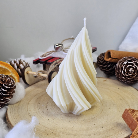 Lumânare decorativă „Spirală Dulce” – Alb – 50g - Ceara de soia 100% naturala [3]