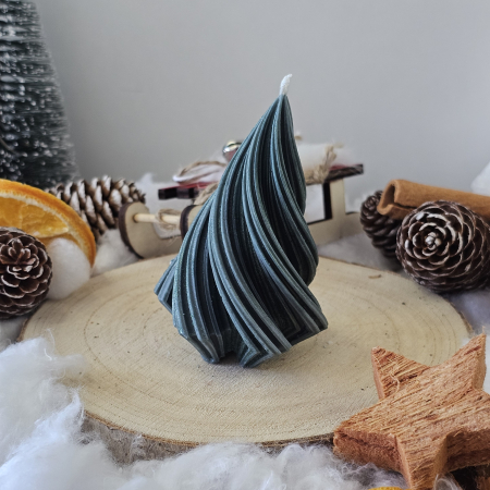 Lumânare decorativă „Spirală Dulce” – Verde– 50g - Ceara de soia 100% naturala [8]