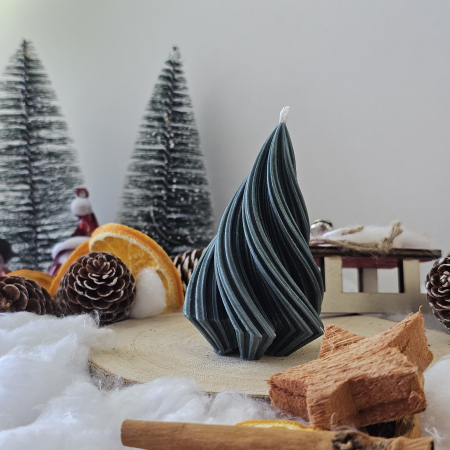 Lumânare decorativă „Spirală Dulce” – Verde– 50g - Ceara de soia 100% naturala [3]