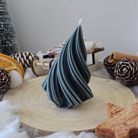 Lumânări decorative - Lumânare decorativă „Spirală Dulce” – Verde– 50g - Ceara de soia 100% naturala