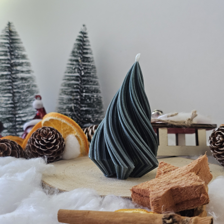 Lumânare decorativă „Spirală Dulce” – Verde– 50g - Ceara de soia 100% naturala [2]