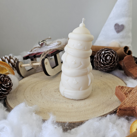 Lumânare decorativă „Trio de Zăpadă – Magia Sărbătorilor” – Alb – 60g – Ceară de soia 100% naturală [6]