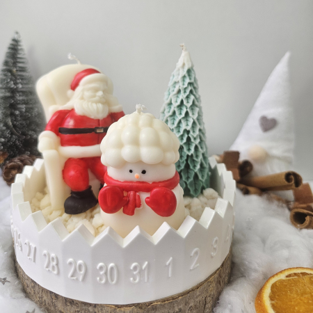 Set decorativ Crăciun – Moș, brad și om de zăpadă pe suport ceramic numerotat [1]