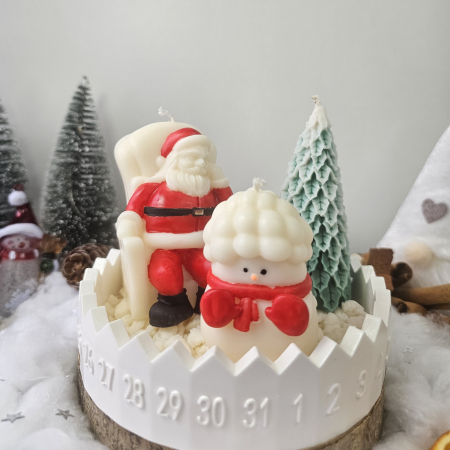 Set decorativ Crăciun – Moș, brad și om de zăpadă pe suport ceramic numerotat [5]