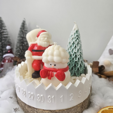 Seturi cadou - Set decorativ Crăciun – Moș, brad și om de zăpadă pe suport ceramic numerotat