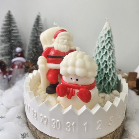 Set decorativ Crăciun – Moș, brad și om de zăpadă pe suport ceramic numerotat [3]