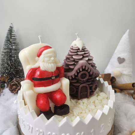 Set decorativ Crăciun – Moș și brad ciocolatiu pe suport ceramic numerotat [3]