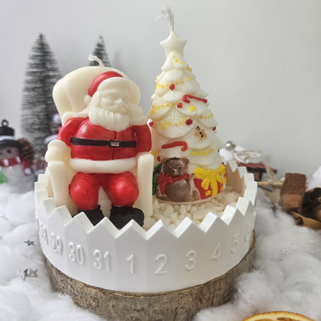 Set decorativ Crăciun – Moș și brad pe suport ceramic numerotat - pictat manual [1]