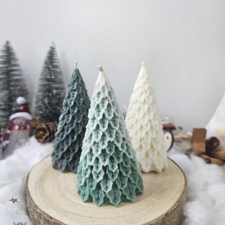 Set decorativ Crăciun – Trei brăduți din ceară [1]