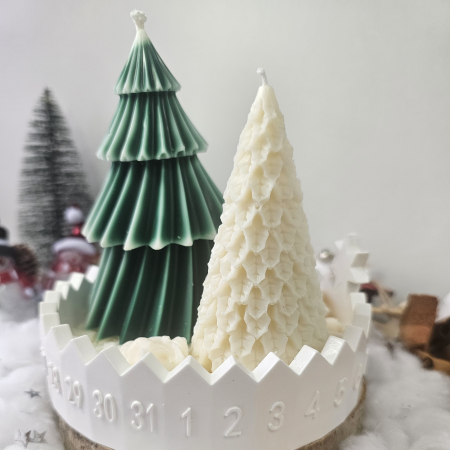 Set decorativ „Magia contrastului” – ceară naturală & suport ceramic handmade [4]