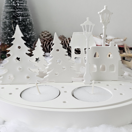 Vase ceramice - Set decorativ „Satul Alb” – 395g –Praf ceramic