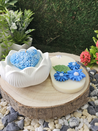 Set Lumanare & Odorizant Bliss – Aroma Seducatoare de Vanilie Neagra & Mosc – handmade, wax melts, ceara de soia 100% naturala, ceara parfumata – 100g [3]