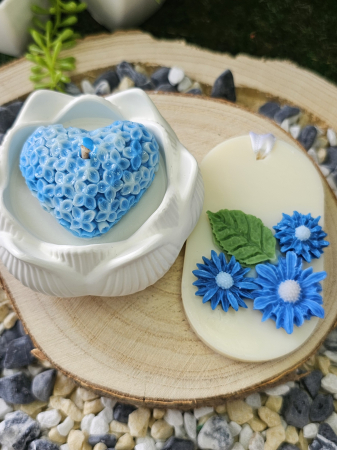 Set Lumanare & Odorizant Bliss – Aroma Seducatoare de Vanilie Neagra & Mosc – handmade, wax melts, ceara de soia 100% naturala, ceara parfumata – 100g [4]