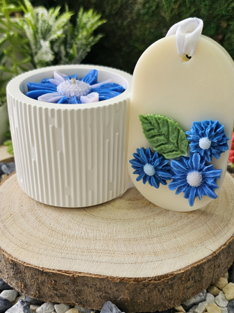 Set Lumanare & Odorizant Bliss – Aroma Seducatoare de Vanilie Neagra & Mosc – handmade, wax melts, ceara de soia 100% naturala, ceara parfumata – 140g [3]