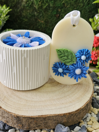 Set Lumanare & Odorizant Bliss – Aroma Seducatoare de Vanilie Neagra & Mosc – handmade, wax melts, ceara de soia 100% naturala, ceara parfumata – 140g [4]