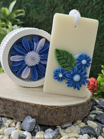 Set Lumanare & Odorizant Bliss – Aroma Seducatoare de Vanilie Neagra & Mosc – handmade, wax melts, ceara de soia 100% naturala, ceara parfumata – 140g [1]