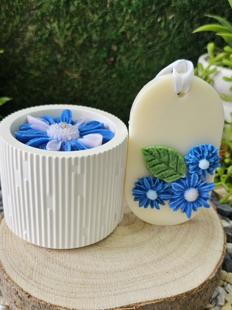 Set Lumanare & Odorizant Bliss – Aroma Seducatoare de Vanilie Neagra & Mosc – handmade, wax melts, ceara de soia 100% naturala, ceara parfumata – 140g [7]