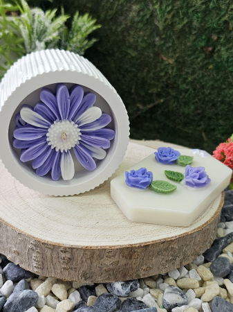 Set Lumanare & Odorizant Bloom – Eleganta Florala cu Trandafir Akito & Iasomie – handmade, wax melts, ceara de soia 100% naturala, ceara parfumata – 140g [5]