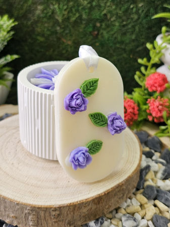 Set Lumanare & Odorizant Bloom – Eleganta Florala cu Trandafir Akito & Iasomie – handmade, wax melts, ceara de soia 100% naturala, ceara parfumata – 140g [3]