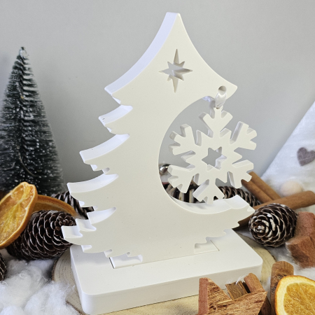 Decor ceramic „Bradul Alb” – 360g – Piesă festivă din praf ceramic [4]