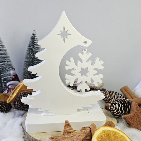 Decor ceramic „Bradul Alb” – 360g – Piesă festivă din praf ceramic [2]