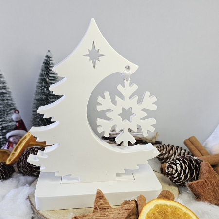 Decor ceramic „Bradul Alb” – 360g – Piesă festivă din praf ceramic [1]