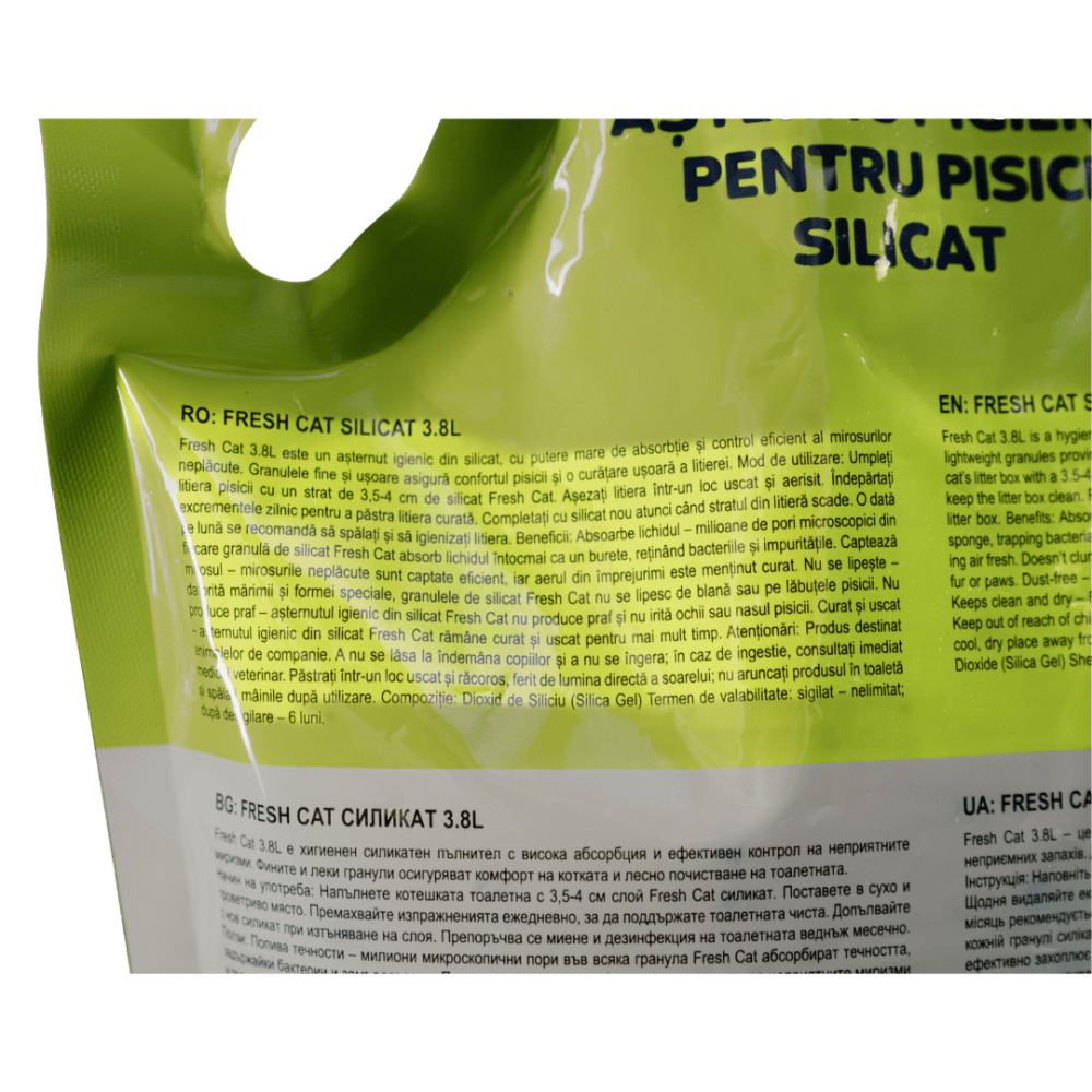 Așternut Nisip pentru Pisici cu Absorbtie Rapida si Control Eficient al Mirosului - FreshCat Silicat 3.8L [3]