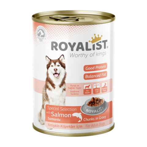 Hrana Umedă - Conserva pentru Caini Royalist cu Somon 400g - Hrana Umeda pentru Alimentatie Zilnica