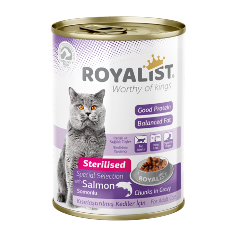 Hrana Umedă - Conserva pentru Pisici Sterilizate Royalist cu Somon 400g - Hrana Umeda pentru Pisici Adult Sterilizate