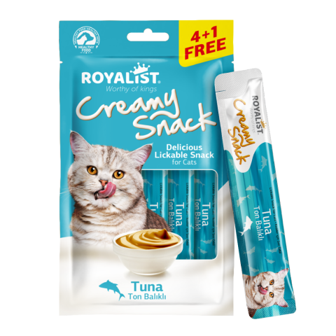 Hrana Umedă - Creamy Snack pentru Pisici Royalist cu Ton 5x15g - Recompensa Cremosa si Gust Delicios