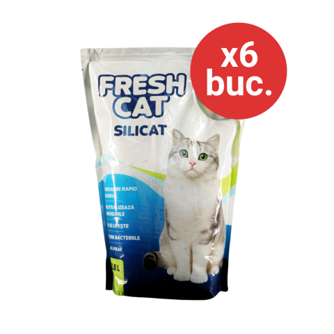 NISIP SILICAT PISICA FRESH CAT 3.8L - PACHET 6 BUC.