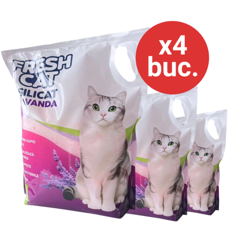 Așternut igienic pentru pisici - NISIP SILICAT PISICA FRESH CAT 7.6L LAVANDA