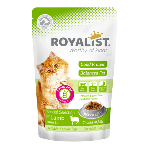 Hrana Umedă - Plic Hrana Umeda Grain Free pentru Pisici Royalist cu Miel 85g - Hrana fara Cereale pentru Pisici