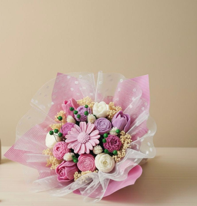 Aranjament floral handmade – ceară naturală și flori uscate [2]