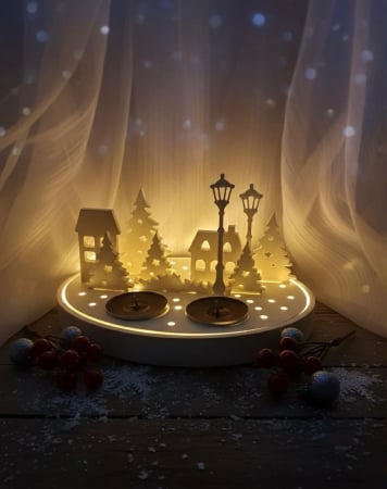 Decoratiuni ceramice - Decorațiune ceramică „Sat de iarnă”