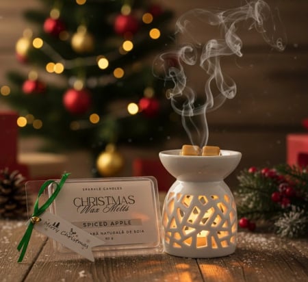 Wax Melts - Pachet Difuzor + Ceara Parfumata / Wax Melts Spiced Apple